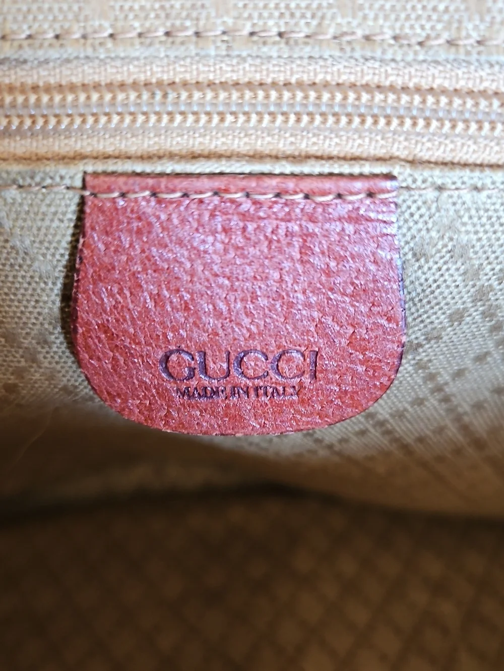 Gucci Brown Leather Shoulder Bag with Green & Red Web Stripe - Picture 5 of 14